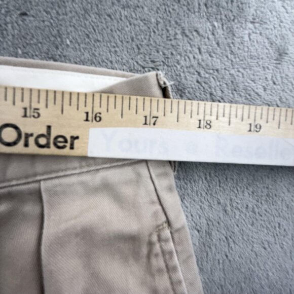Vintage Polo Ralph Lauren Chino Pants Mens 35x33 Khaki Tan Andrew Pant Pleated - Picture 16 of 16